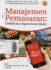 Manajemen pemasaran : UMKM dan digital sosial media